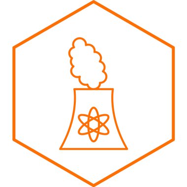 Nükleer Santral basit simgesi, vektör illüstrasyonu