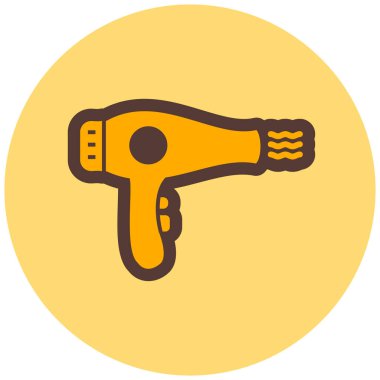 Saç kurutma makinesi. Web simgesi basit illüstrasyon