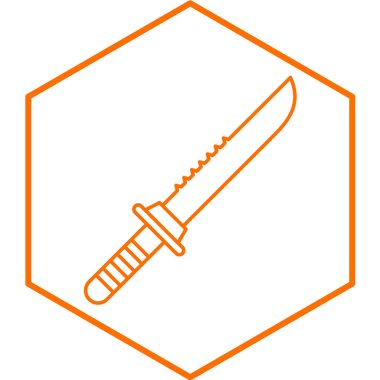 Moda tarzı izole edilmiş arka planda bıçak simgesinin gösterimi