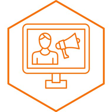 Influencer modern simgesinin vektör illüstrasyonu