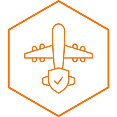 Moda biçimi izole edilmiş güvenli uçuş simgesi