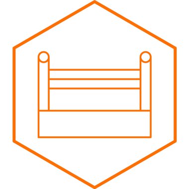 Boks ringi simgesi, basit tasarım vektörü illüstrasyonu