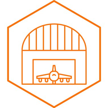 Moda biçimi izole edilmiş arkaplanda hangar simgesi