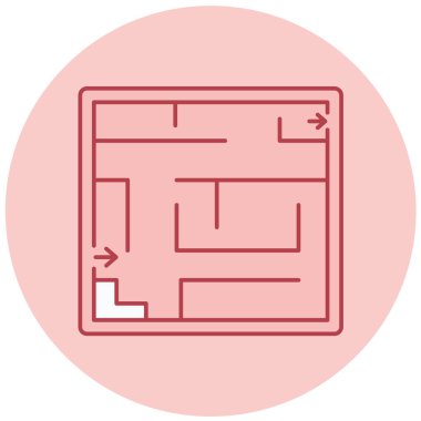 Labirent. Web simgesi basit illüstrasyon