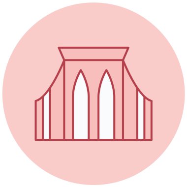 güzel bina simgesi, vektör illüstrasyonu