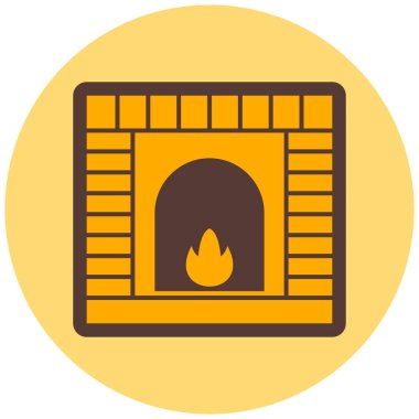 Şömine. Web simgesi basit illüstrasyon