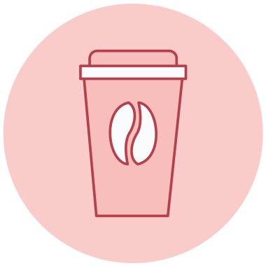 Kahve. Web simgesi basit illüstrasyon