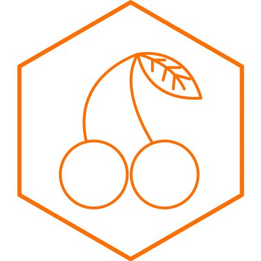 Kiraz meyvesi ikonu. Web için meyve vektör simgelerinin özet çizimi