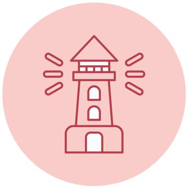 Deniz feneri. Web simgesi basit illüstrasyon