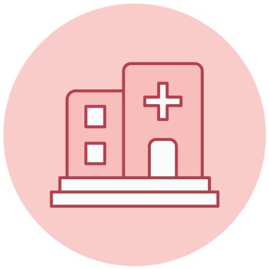 Hastane. Web simgesi basit illüstrasyon