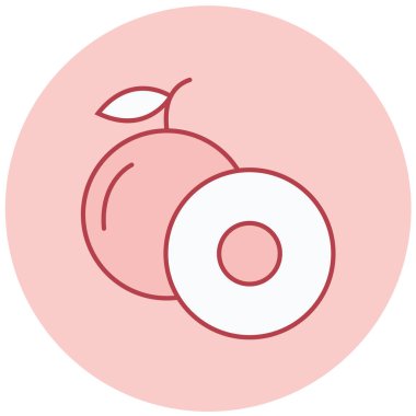 Şeftali. Web simgesi basit illüstrasyon