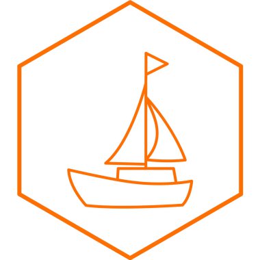 Beyaz arka planda izole edilmiş düz stil yelkenli ikonu. seyahat sembolü çizimi.