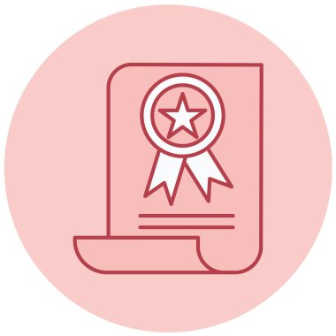 Sertifika. Web simgesi basit illüstrasyon