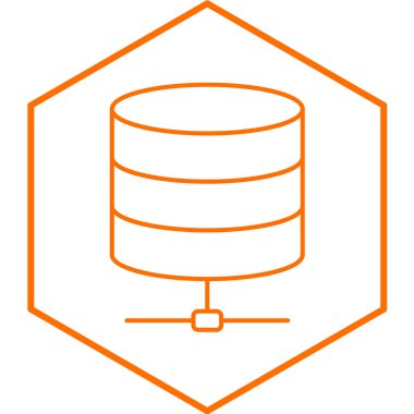 Veritabanı basit simgesi, vektör çizim