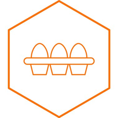 Beyaz arkaplanda düz bir yumurta tepsisi simgesi