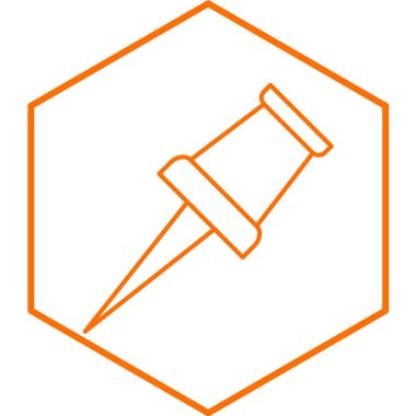 İğne simgesine bas. vektör illüstrasyonu