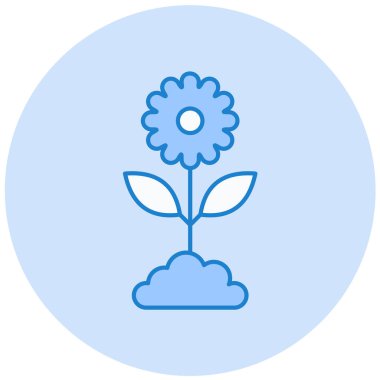 Çiçek. Web simgesi basit illüstrasyon