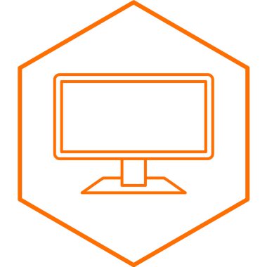 bilgisayar monitörü ikon vektör illüstrasyonu