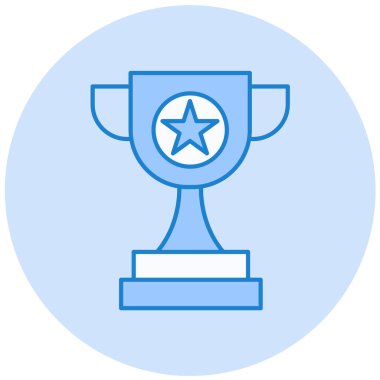 Kupa ikonu. Web için ödül kazanan vektör simgelerinin ana hatları