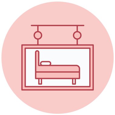 Yatağa. Web simgesi basit illüstrasyon