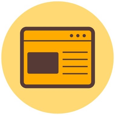 Tarayıcı. Web simgesi basit illüstrasyon