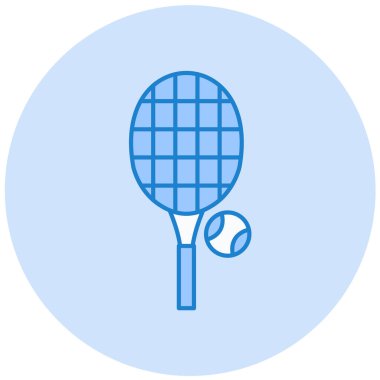 Tenis raketi simgesi, vektör illüstrasyonu