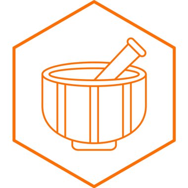 Havan topu ve tokmak simgesi. vektör illüstrasyonu