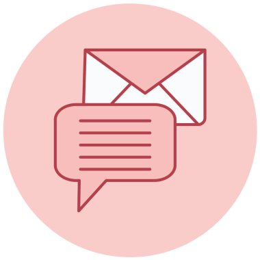 Mesaj var. Web simgesi basit illüstrasyon