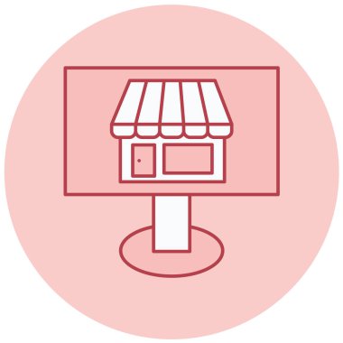 Dükkan. Web simgesi basit illüstrasyon