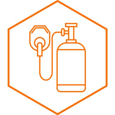 Yağ pompası ikonu. Beyaz arkaplanda izole edilmiş web tasarımı için ana gaz tüp vektör sembolü