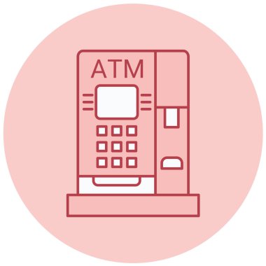 ATM 'de. Web simgesi basit illüstrasyon