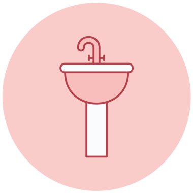 banyo lavabosu ikon vektör çizimi tasarımı