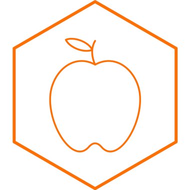 Arkaplan limonunda izole edilmiş bir elma simgesi çizimi