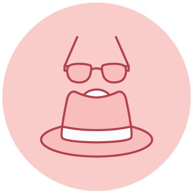 Şapka ve gözlük. Web simgesi basit illüstrasyon