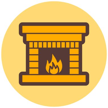 Şömine. Web simgesi basit tasarım