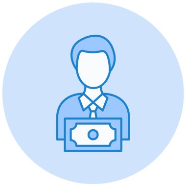 Dolar simgesi olan iş adamı