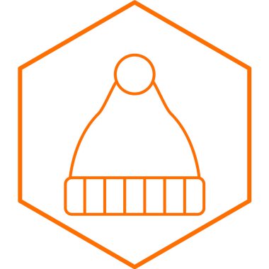 Şapka ikonu. ağ için örülmüş eşarp vektör simgelerinin özet çizimi