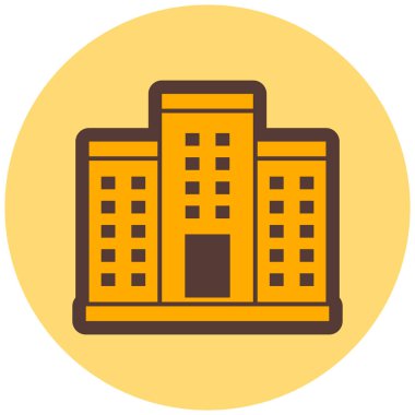 Otelde. Web simgesi basit illüstrasyon