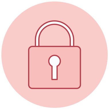 Kilit. Web simgesi basit illüstrasyon