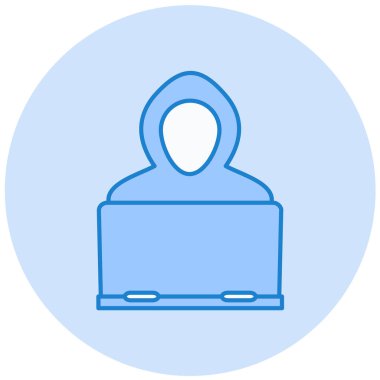 Dizüstü bilgisayar vektör simgesi olan adam