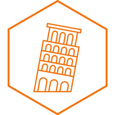 Eğilim biçimi izole edilmiş arkaplanda pisa simgesi