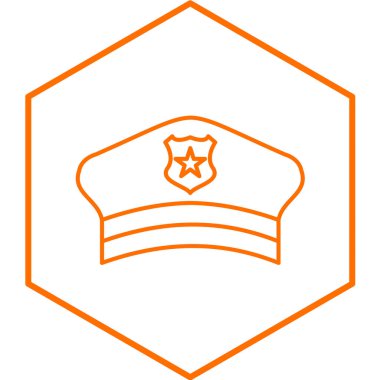 askeri şapka simgesi beyaz arkaplanda izole edildi, vektör illüstrasyonu