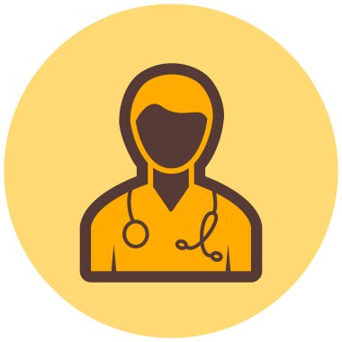 Doktor. Web simgesi basit illüstrasyon