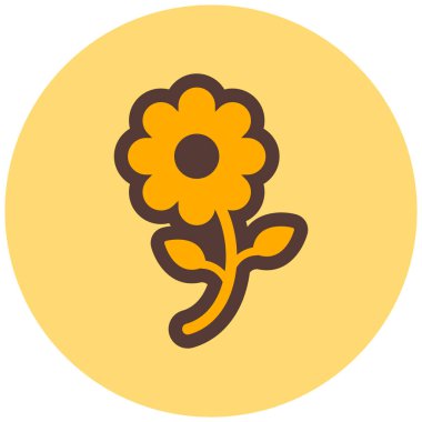 Çiçek. Web simgesi basit illüstrasyon