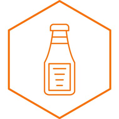 Ketçap şişesi simgesi. vektör çizim