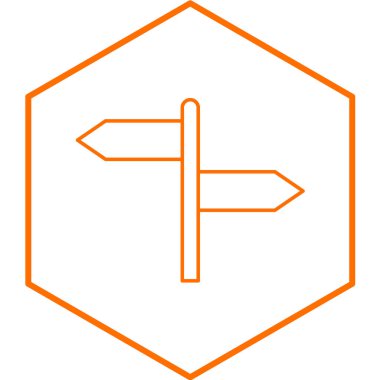 Yön ok simgesi. İnce çizgi sembolü. vektör illüstrasyonu