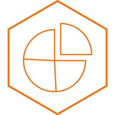 Pasta grafiği basit simgesi, vektör çizim