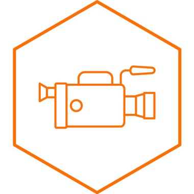 Video Kayıt simgesi. Web için sinema projektör vektör çizgisi simgelerinin basit çizimi