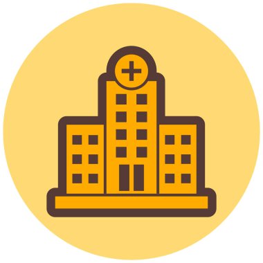 Hastane. Web simgesi basit illüstrasyon