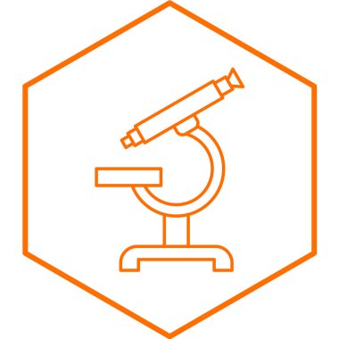 Mikroskop simgesi. Beyaz arkaplanda izole edilmiş web tasarımı için laboratuvar ekipmanı vektör simgelerinin basit çizimi